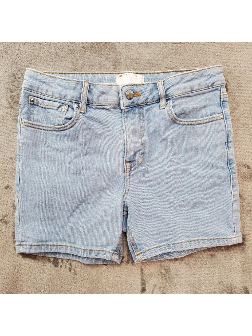 Asos Jean Shorts Womens Sz 30 (8) Denim Cotton Mid Rise Coastal Cowgirl Festival